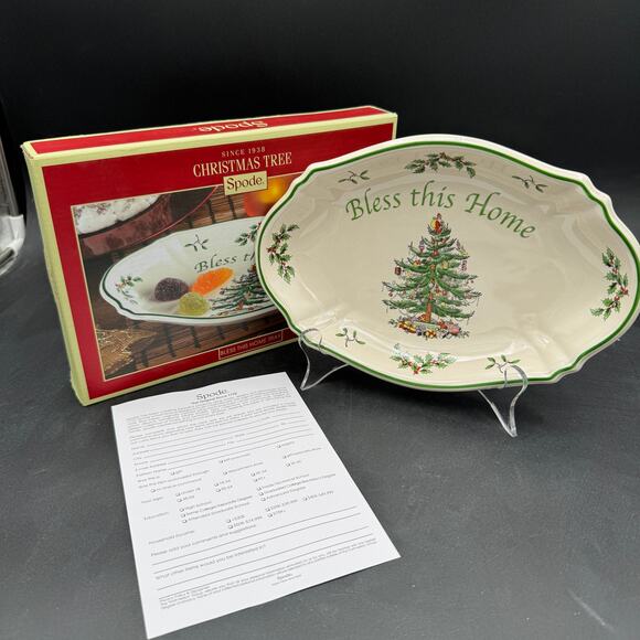 Spode Christmas “Bless This Home Tray” - New in Box - Picture 6 of 8